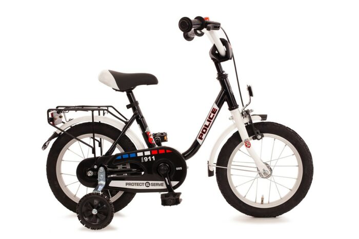 Bachtenkirch Police, kinderfiets, 14 inch, wit en zwart