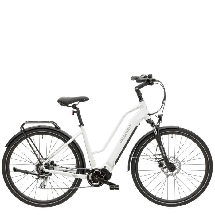 Vecocraft elektrische damesfiets Aura middenmotor 8 sp wit 13 Ah