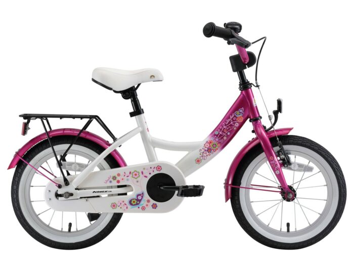 Bikestar kinderfiets Classic 14 inch wit/roze