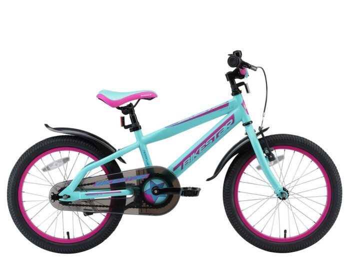 Bikestar kinderfiets Urban Jungle 18 inch turquoise/roze