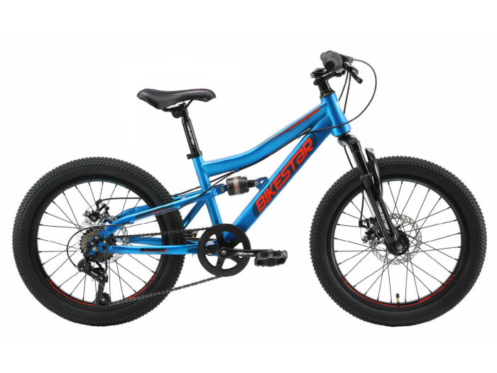 Bikestar MTB Fully staal 21speed 24inch blauw/oranje