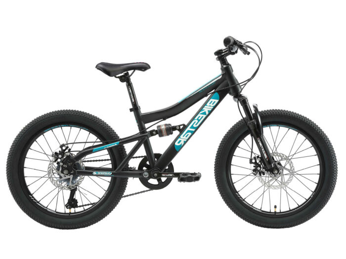 Bikestar MTB Fully staal 21speed 24inch zwart/petrol