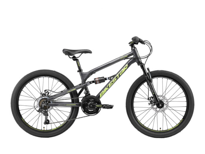 Bikestar MTB Fully alu 21speed 24inch zwart/groen