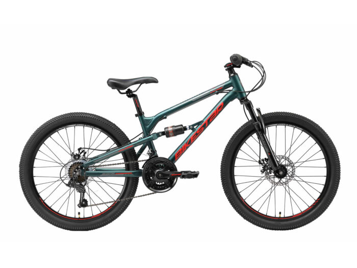 Bikestar MTB Fully alu 21speed 24inch groen/rood