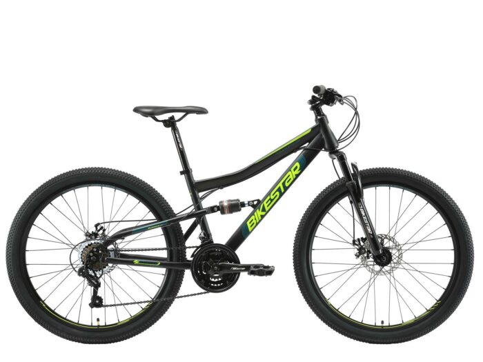 Bikestar Fully MTB Staal Medium 26 Inch 21 Speed Zwart