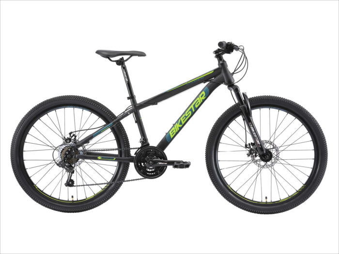 Bikestar Hardtail MTB Staal M 26 Inch 21 Speed zwart/blauw