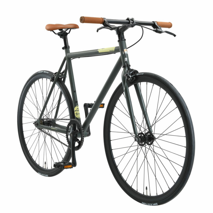 Bikestar Singlespeed 28 inch retro wielrenfiets, antraciet / beige