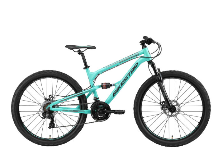 Bikestar Fully MTB Alu 27.5 Inch 21 Speed Mintgroen