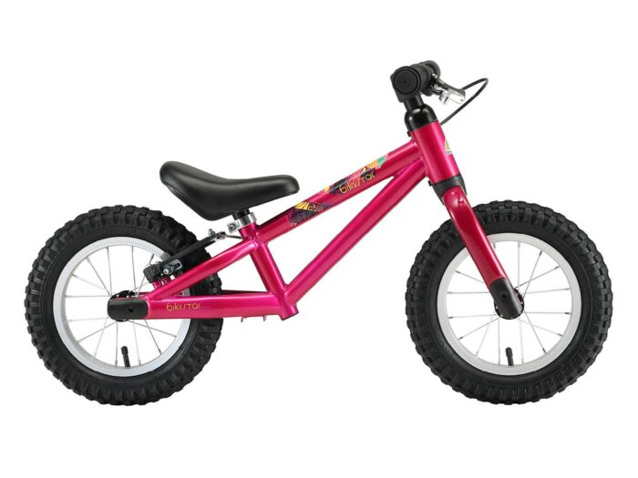 Bikestar loopfiets MTB 12 inch, donkerroze