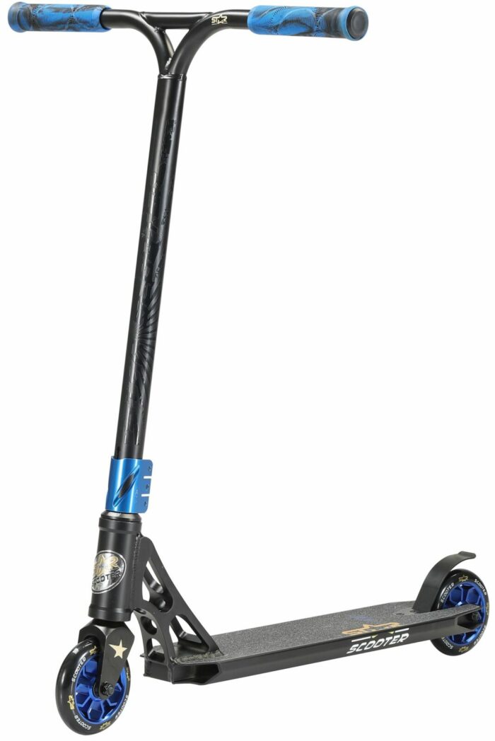 STAR SCOOTER Freestyle Jump alu stuntstep 110mm Pro Trick Roller zwart blauw