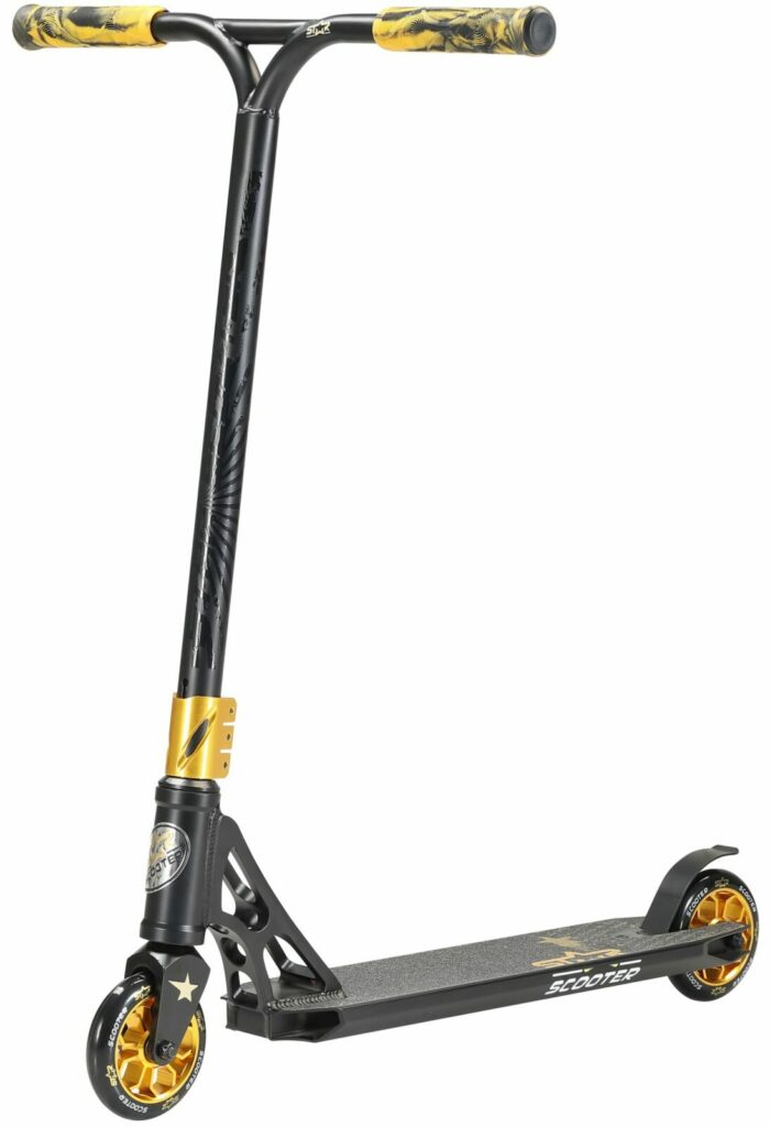 STAR SCOOTER Freestyle Jump alu stuntstep 110mm Pro Trick Roller zwart goud