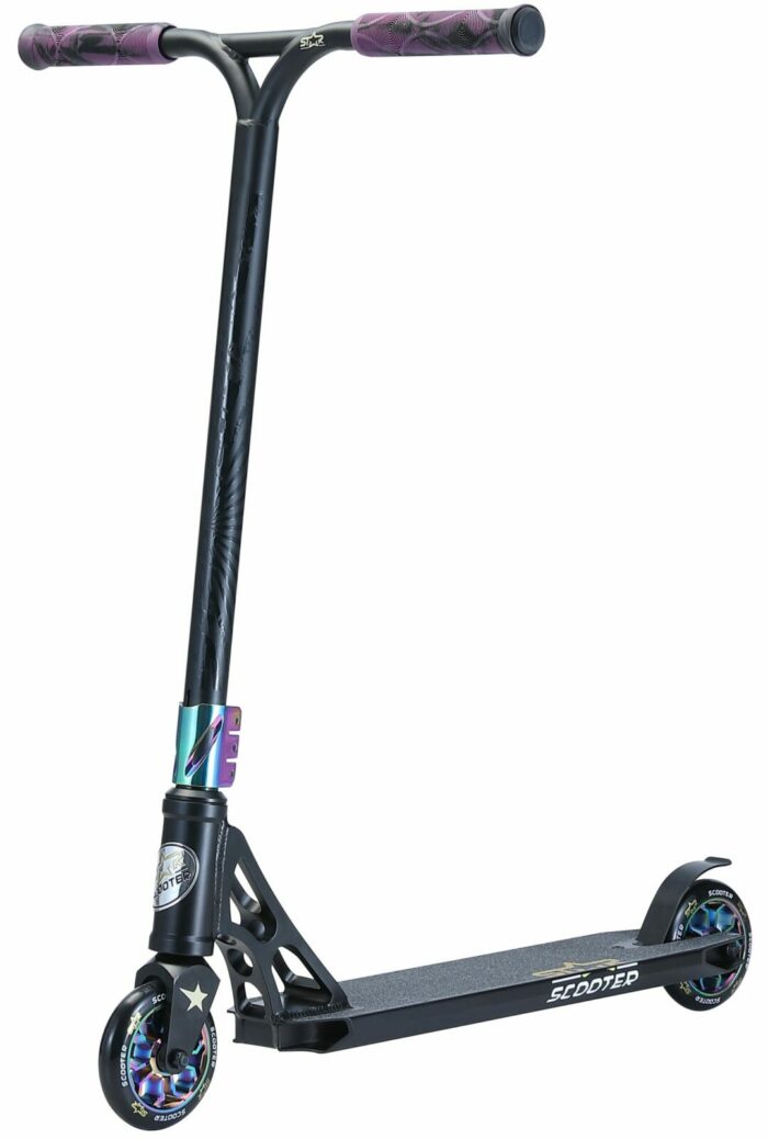 STAR SCOOTER Freestyle Jump alu stuntstep 110mm Pro Trick Roller zwart chroom