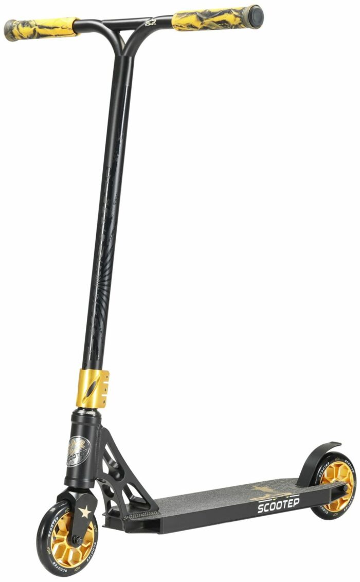 STAR SCOOTER Freestyle Jump alu stuntstep, 120mm Pro Trick Roller, zwart goud