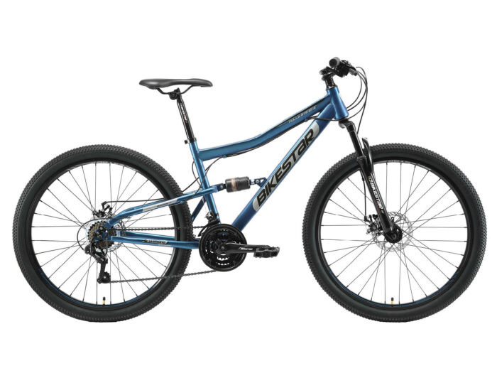 Bikestar Fully MTB Staal Medium 27.5 Inch 21 Speed Blauw