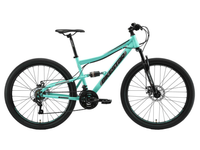 Bikestar Fully MTB Staal Medium 27.5 Inch 21 Speed Mintgroen