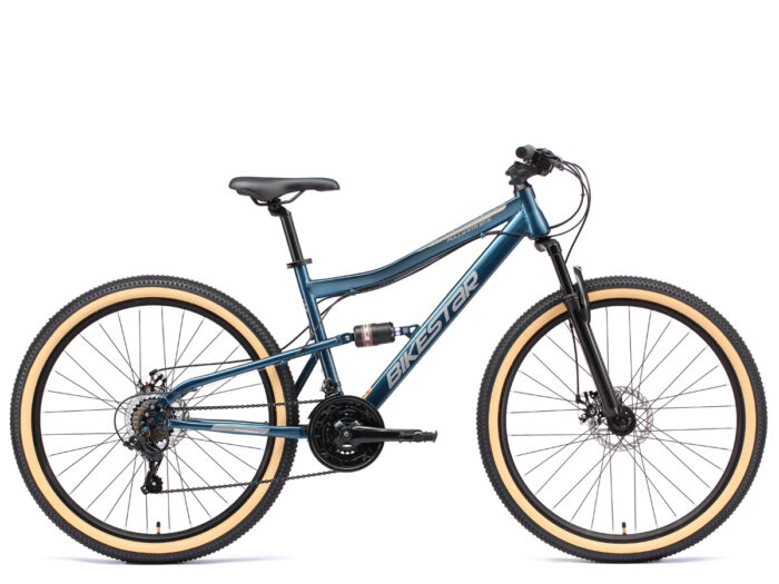 Bikestar Fully MTB Staal XL 27.5 Inch 21 Speed Blauw