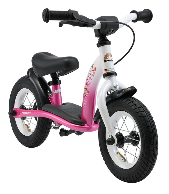 Bikestar, Classic, 10 inch loopfiets, roze / wit