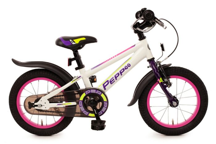 Bachtenkirch Pepp, kinderfiets, 14 inch, wit / violet
