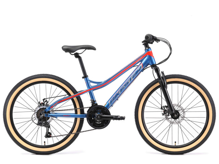 Bikestar hardtail MTB 21speed 24inch blauw/rood