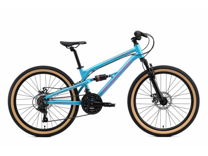 Bikestar MTB Fully alu 21speed 24inch blauw/roze