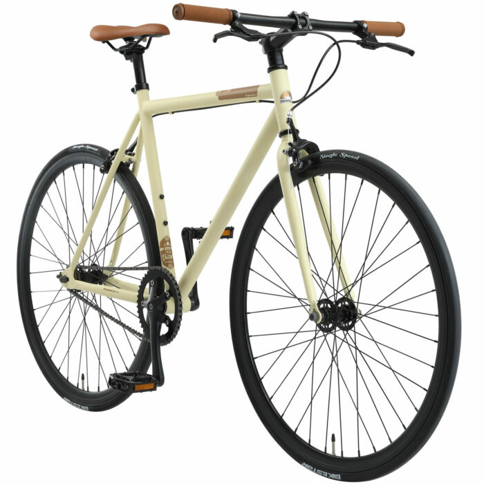 Bikestar Singlespeed 28 inch retro wielrenfiets, beige / bruin