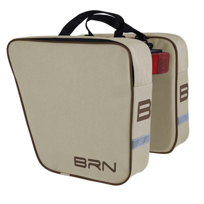 BRN set van 2 afzonderlijke klassieke fietstassen, creme