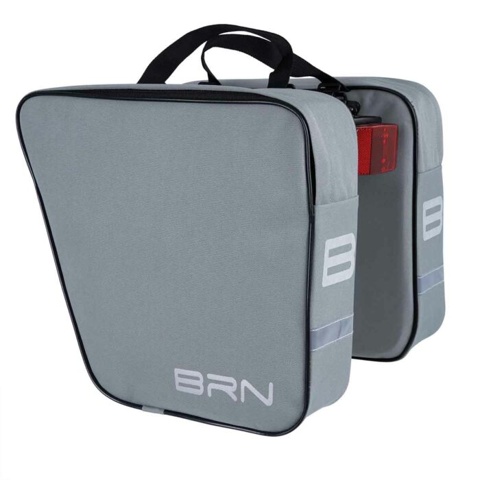 BRN set van 2 afzonderlijke klassieke fietstassen, grijs