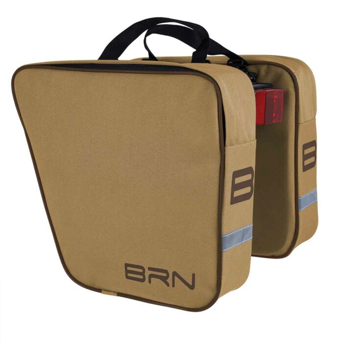 BRN set van 2 afzonderlijke klassieke fietstassen, honingbruin