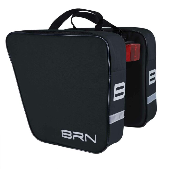 BRN set van 2 afzonderlijke klassieke fietstassen met haak, zwart