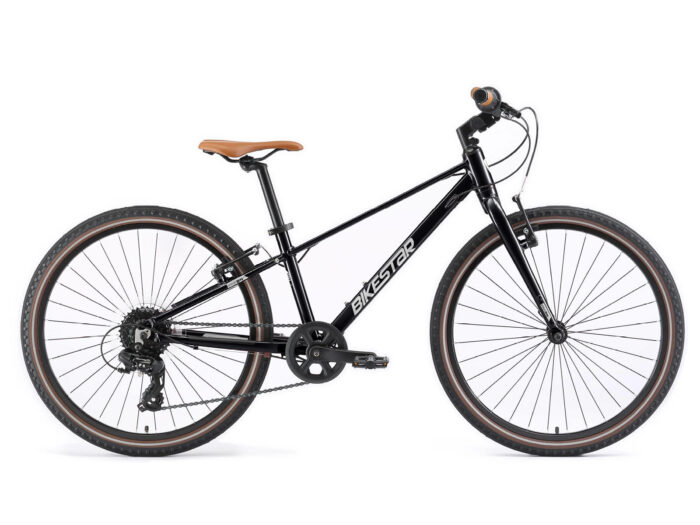 Bikestar jeugdfiets lichtgewicht 24 inch 8 speed zwart