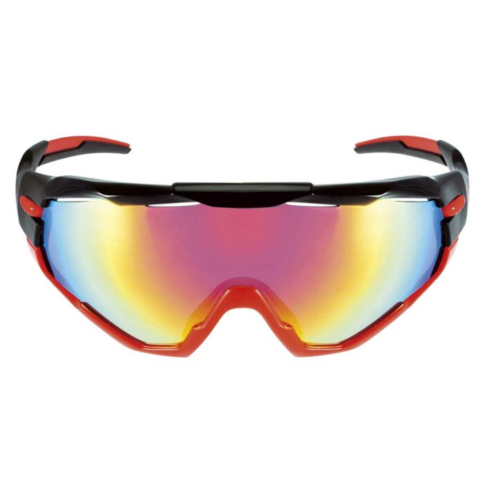 BRN RX01 fietsbril met 3 kleuren glazen, zwart/rood