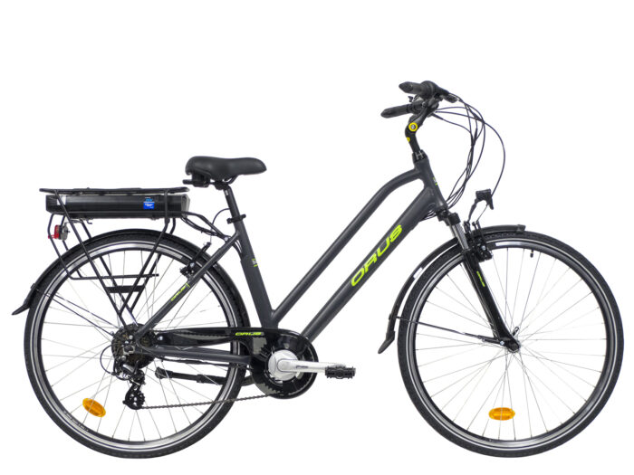 Orus Randonnee elektrische fiets dames 13 Ah grijs