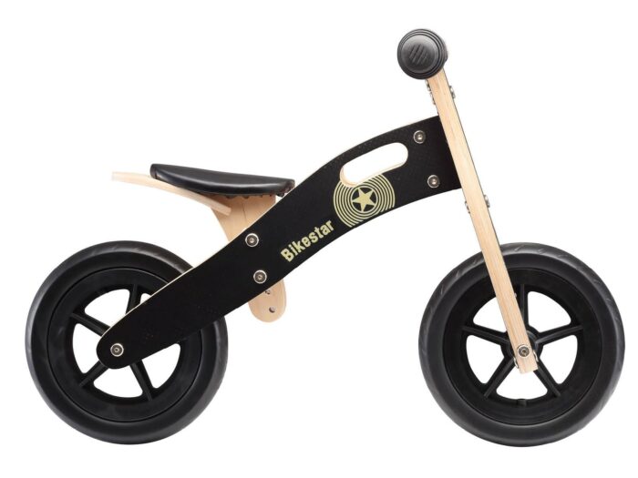 Bikestar, houten loopfiets, 10 inch wielen, zwart