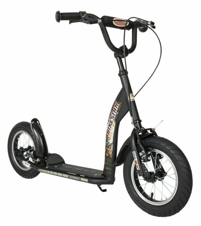 Bikestar autoped, 12 inch, Sport step, zwart