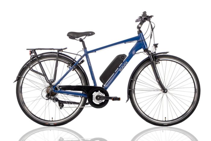 Elektrische herenfiets Touring Sport 48 cm 7 sp 10.4 Ah matblauw