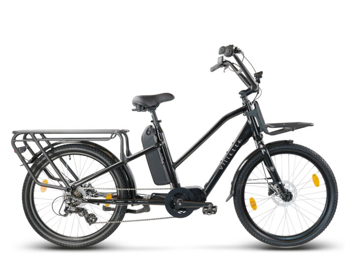 Villette Longtail, midmotor ebike transport 13Ah 7sp zwart
