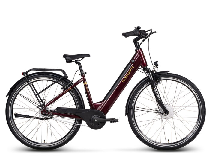 Saxonette Comfort Plus 5.0 dames ebike Nexus 7 13Ah wijnrood