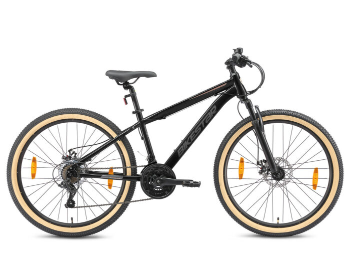 Bikestar Hardtail MTB Staal M 26 Inch 21 Speed Zwart