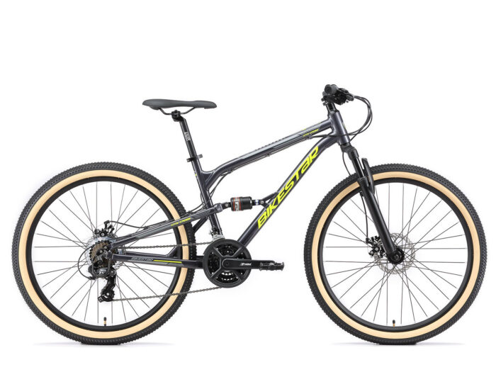 Bikestar Fully MTB Alu 27.5 Inch 21 Speed Zwart/groen